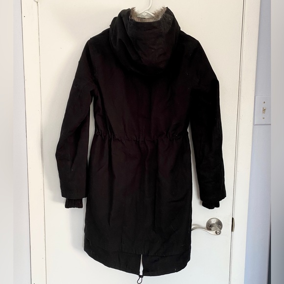 Vince Camuto Black Fur Mid-Length Jacket - Picture 3 of 4